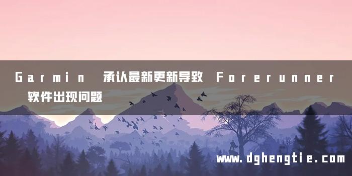 Garmin 承认最新更新导致 Forerunner 软件出现问题